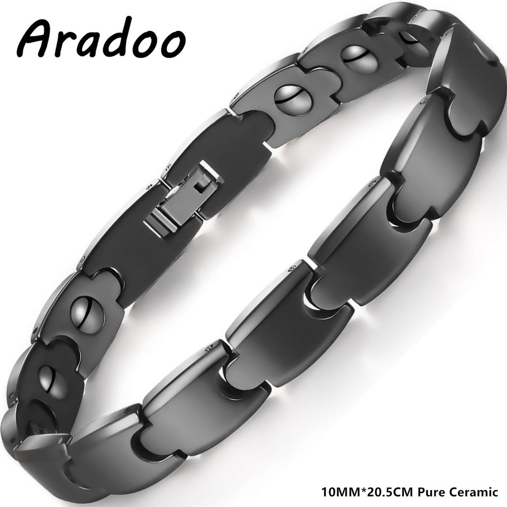 Ceramic Link Bracelet - 아라두 프리미엄 세라믹 헤마타이트 자석 팔찌
