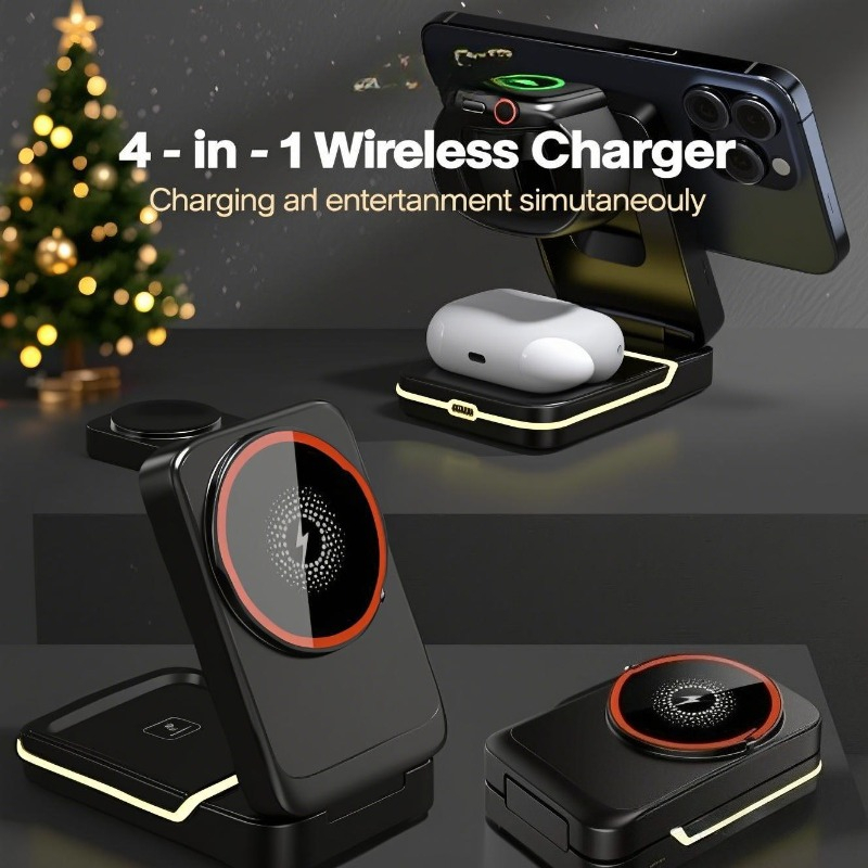 Wireless Charger Watch - 3 in 1 마그네틱 접이식 여행용
