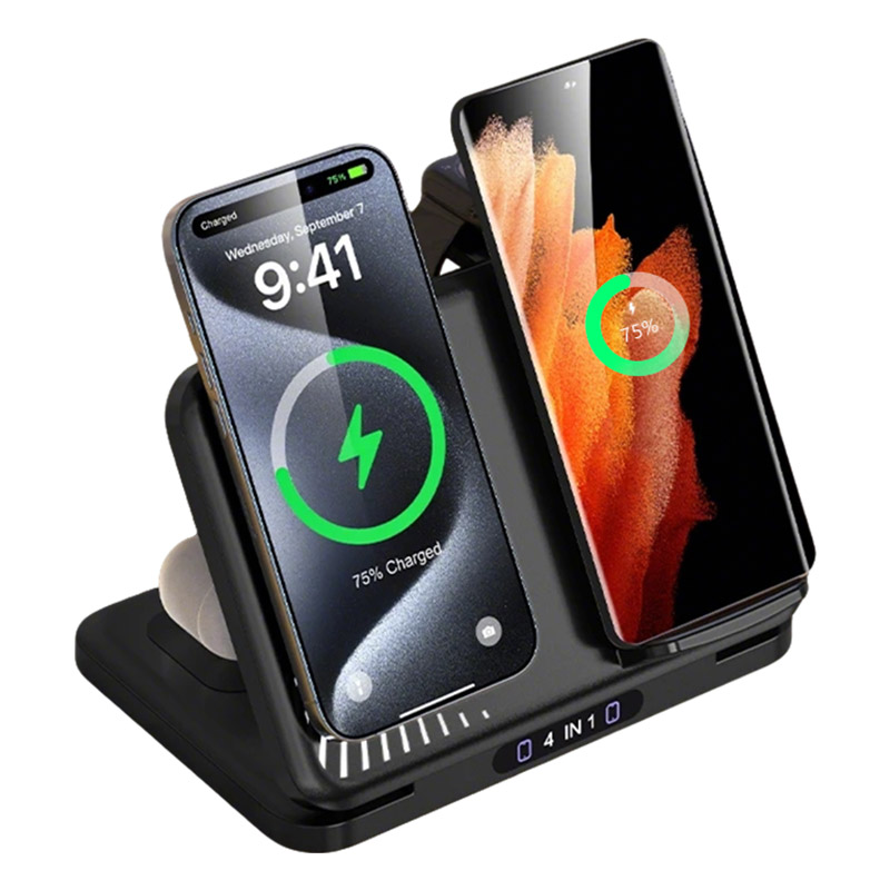 Wireless Charger Watch - 4 in 1 듀얼 폰 무선