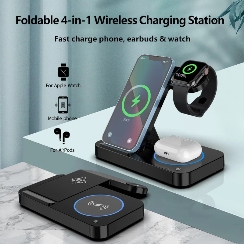 Wireless Charger Watch - 4 in 1 접이식 무선 충전