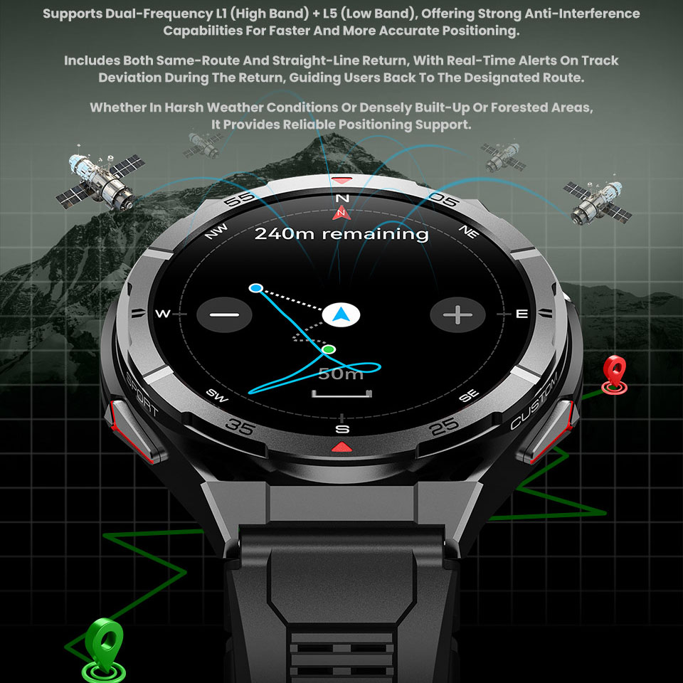 새로운 스마트 시계 GPS 스포츠 나침반 고도 기압 파 - Smartwatch Faces 리뷰 및 가격