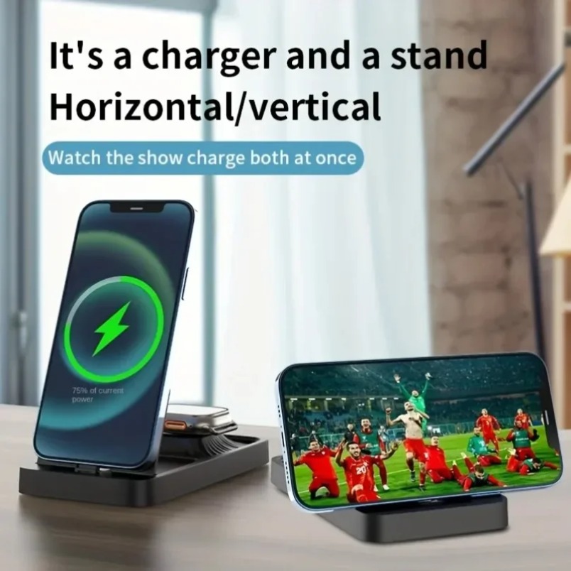 3 in 1 무선 충전 스탠드 다중 안전 보호 15W  - Wireless Charger Watch 리뷰 및 가격