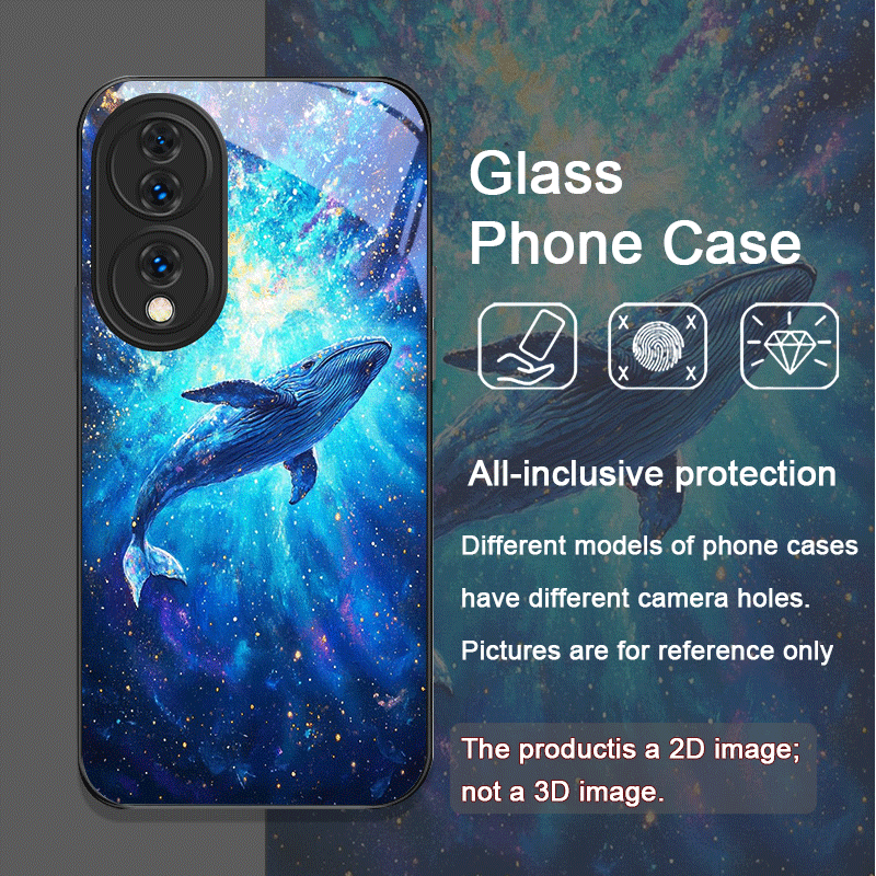 만화 별이 빛나는 하늘 블루 웨일 프린트 강화유리 휴대 - Huawei Mate 60 리뷰 및 가격