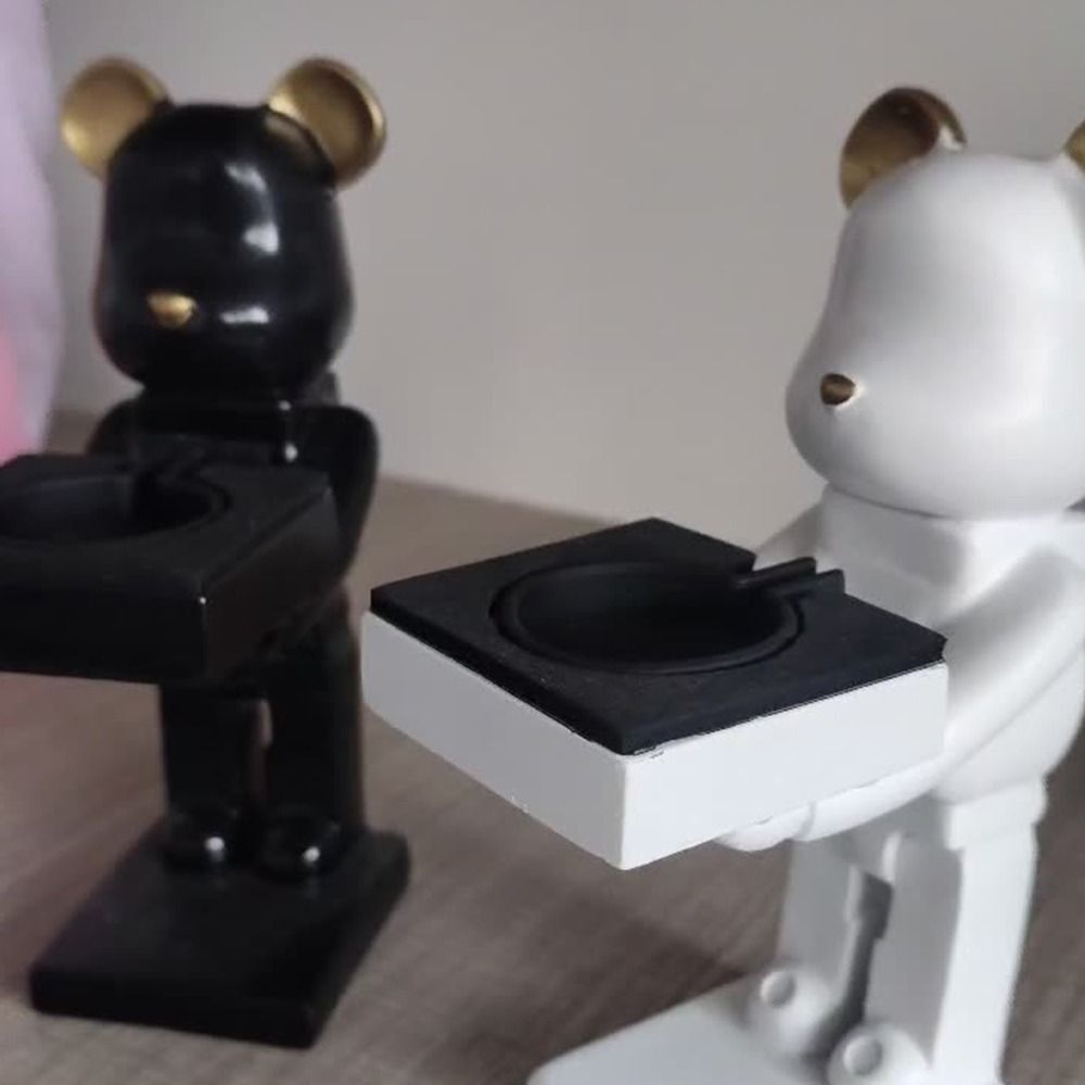 멀티 컬러 만화 곰 시계 홀더 레진 피규어 디스플레이  - Wireless Charger Watch 리뷰 및 가격