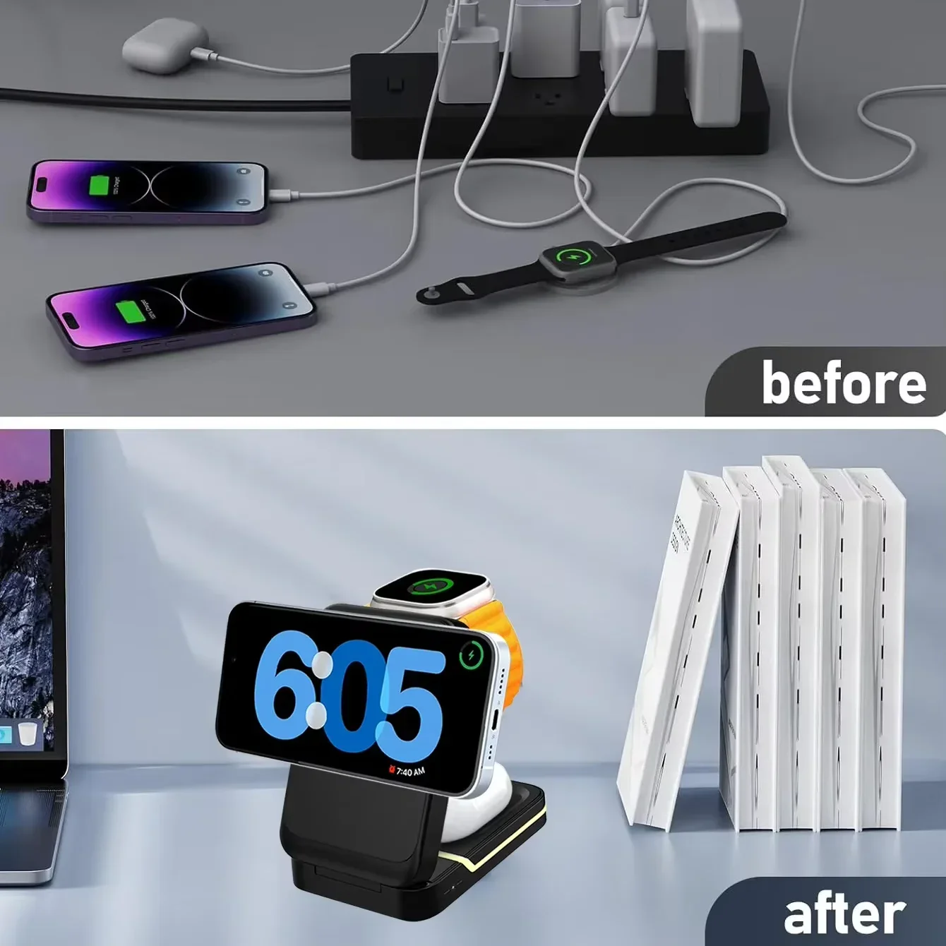 3 in 1 마그네틱 접이식 여행용 고속 무선 충전기  - Wireless Charger Watch 리뷰 및 가격