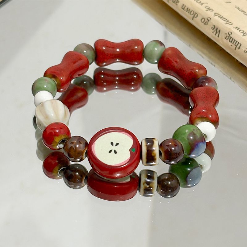 레트로 모조 애플 세라믹 비즈 팔찌 귀여운 컬러 믹스  - Ceramic Link Bracelet 리뷰 및 가격
