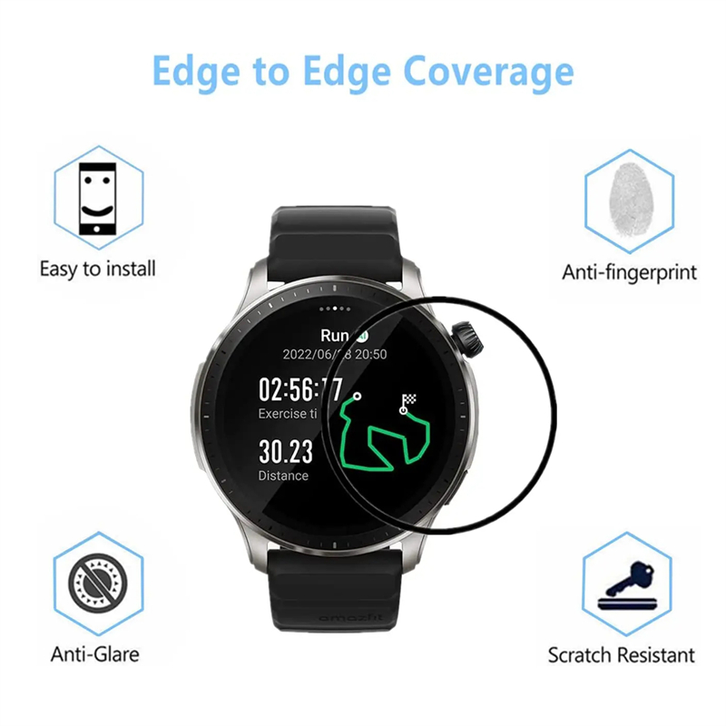 HD 커브드 스크래치 방지 필름, Amazfit GTR - Smartwatch Watch Accessories 리뷰 및 가격