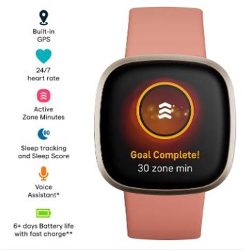 핏빗 버사 3 동기부여 건강 피트니스 스마트워치 심박수 - Smartwatch X 리뷰 및 가격
