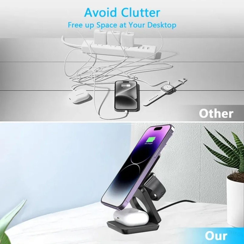 3 in 1 접이식 마그네틱 무선 충전 스탠드 (Mag - Watch Charger Cable 리뷰 및 가격