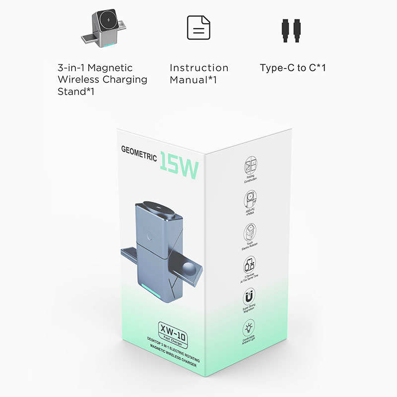 15W 터치 회전식 마그네틱 멀티 기능 3 in 1 무 - Wireless Charger Watch 리뷰 및 가격