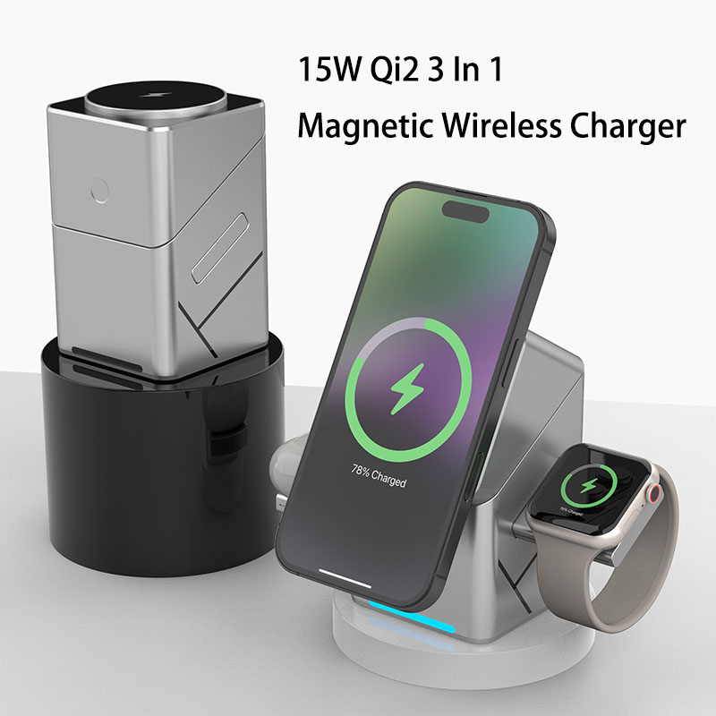 15W 터치 회전식 마그네틱 멀티 기능 3 in 1 무 - Wireless Charger Watch 리뷰 및 가격
