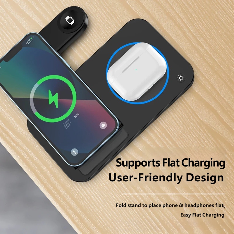 4 in 1 접이식 무선 충전 스테이션, 휴대폰, 시계 - Wireless Charger Watch 리뷰 및 가격