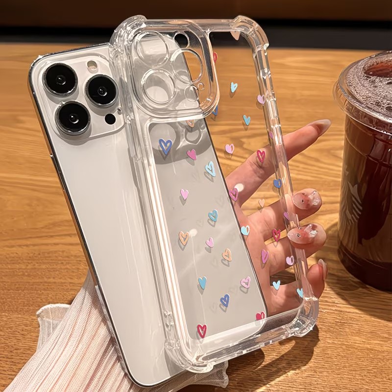 투명 코너 범퍼 컬러풀 하트 폰 케이스 (아이폰 17, - Apple Iphone 15 리뷰 및 가격